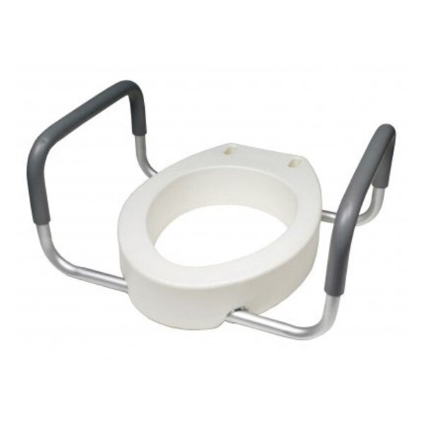 Lumex 6482ER2 Deluxe Elongated Toilet Seat Riser with Removable Armrest MedSTAT